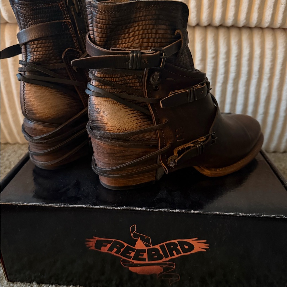 Freebird by Steven Crue-Copper Multi Strappy Ankle Boots - Picture 4 of 8